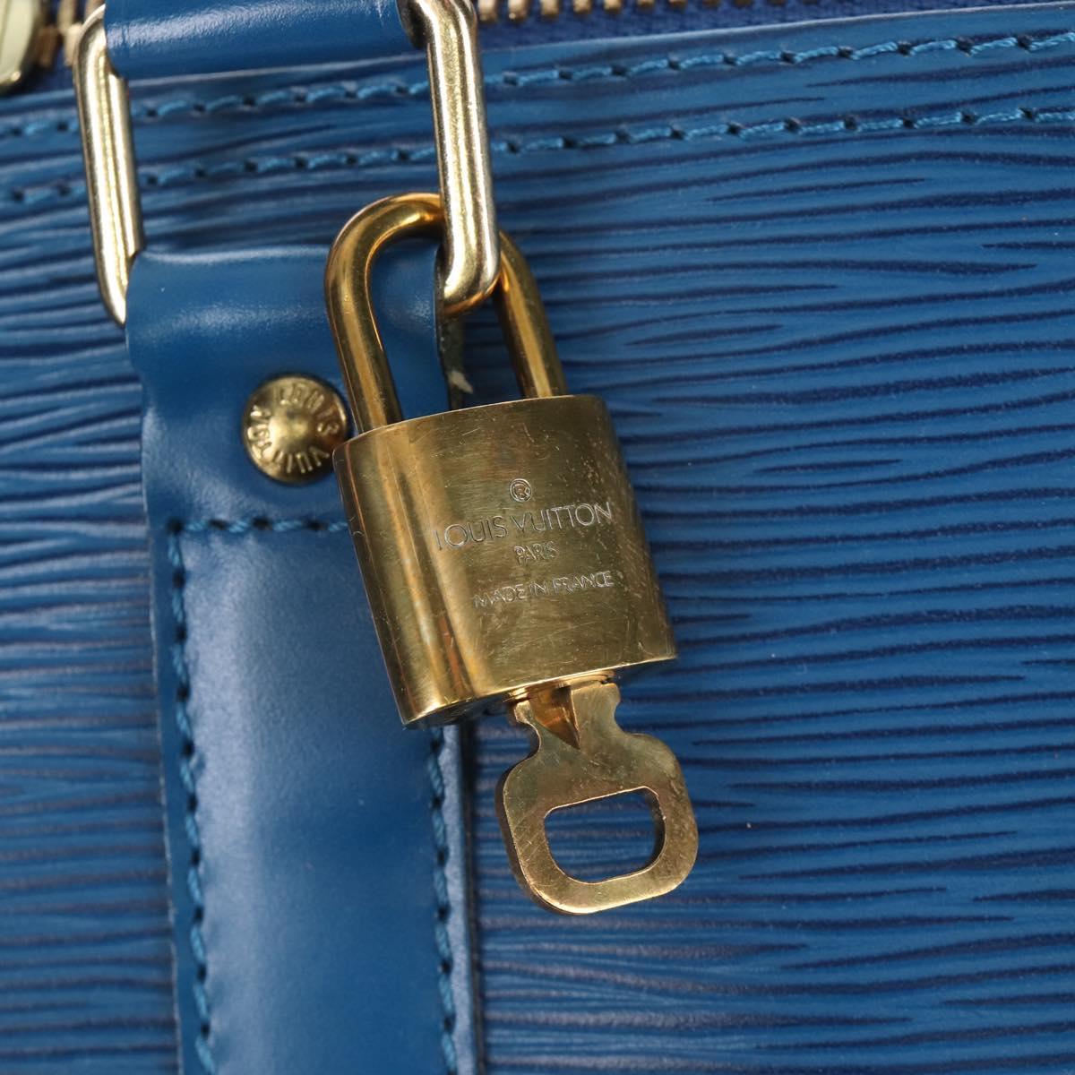 LOUIS VUITTON Epi Keepall 50 Boston Bag Blue M42965 LV Auth am12687V