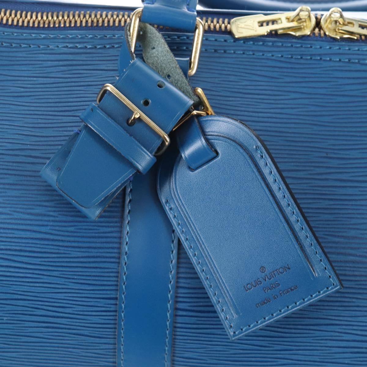 LOUIS VUITTON Epi Keepall 50 Boston Bag Blue M42965 LV Auth am12687V