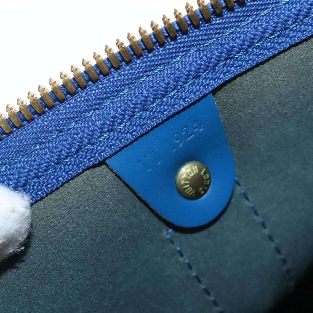 LOUIS VUITTON Epi Keepall 50 Boston Bag Blue M42965 LV Auth am12687V