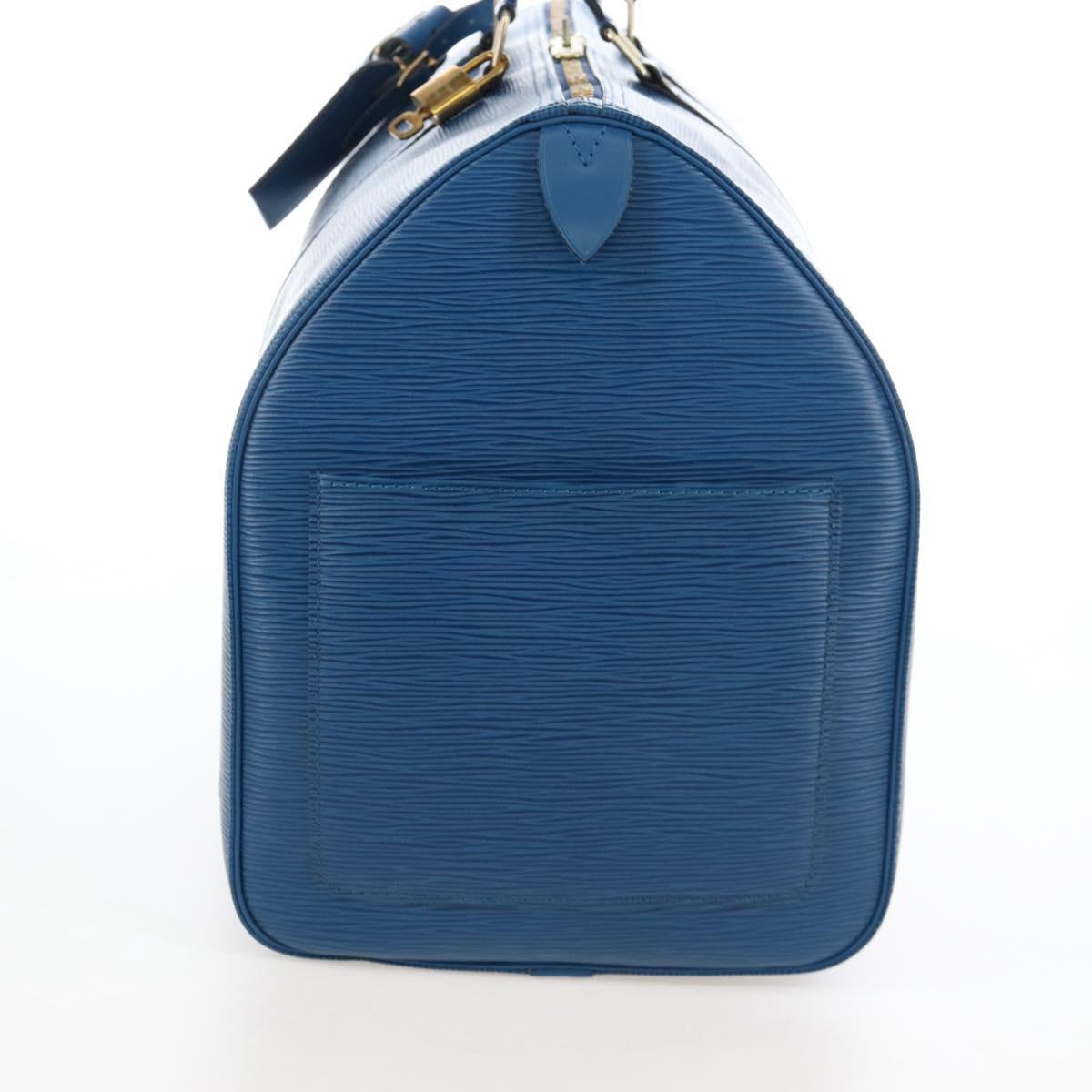 LOUIS VUITTON Epi Keepall 50 Boston Bag Blue M42965 LV Auth am12687V