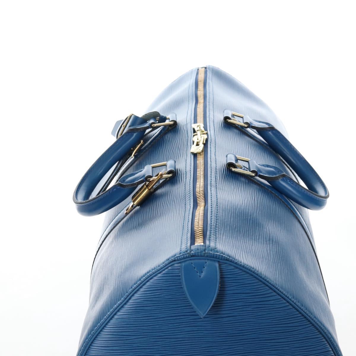 LOUIS VUITTON Epi Keepall 50 Boston Bag Blue M42965 LV Auth am12687V