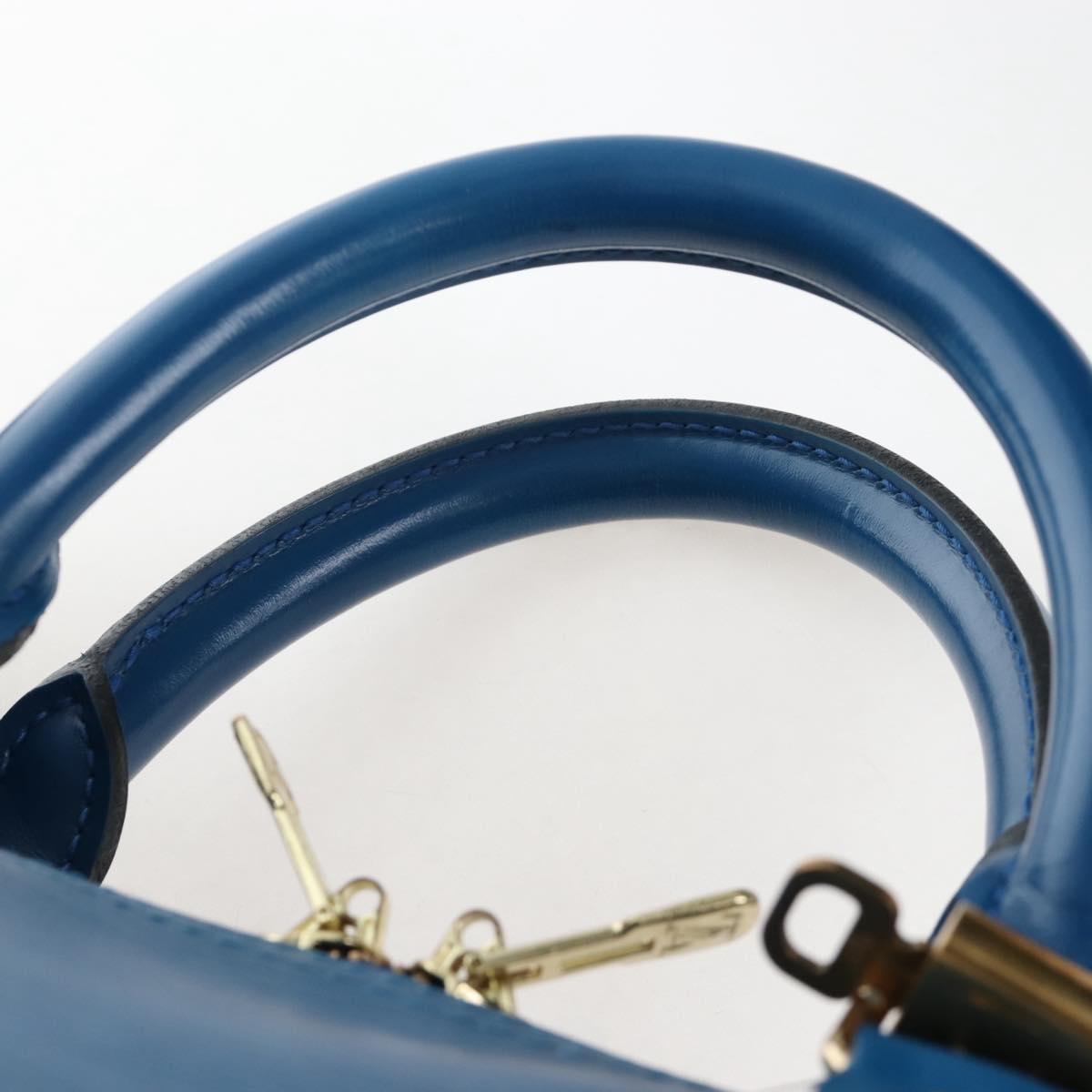 LOUIS VUITTON Epi Keepall 50 Boston Bag Blue M42965 LV Auth am12687V