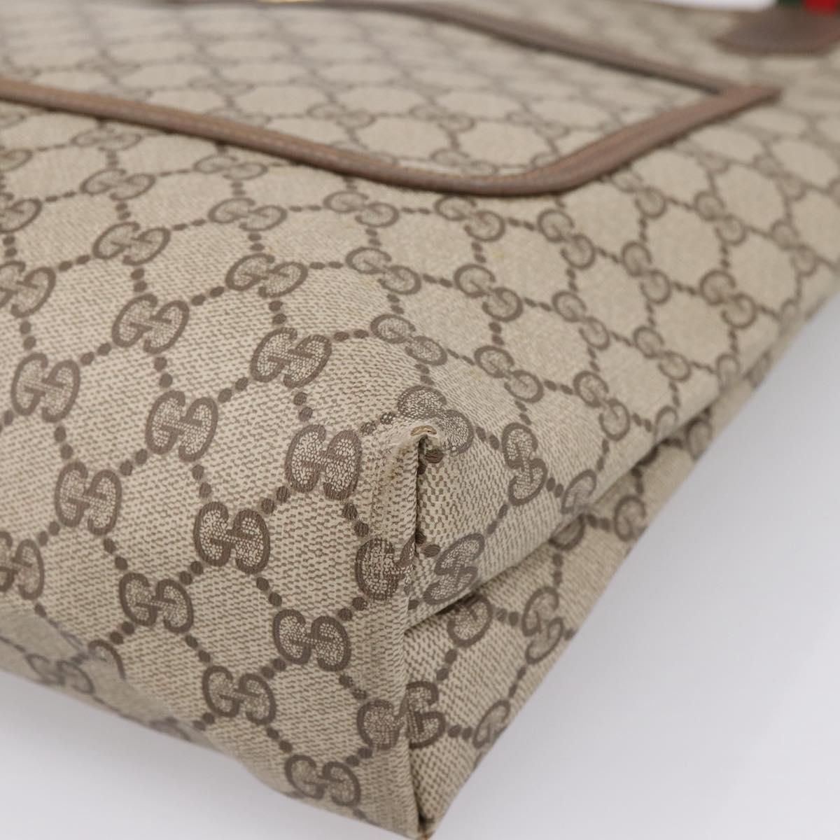 GUCCI GG Supreme Web Sherry Line Tote Bag Beige Gold 39 02 003 Auth am12689A