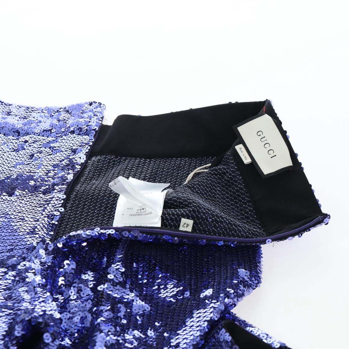 GUCCI Leggings Pants Sequin 42 Purple Auth am12697M