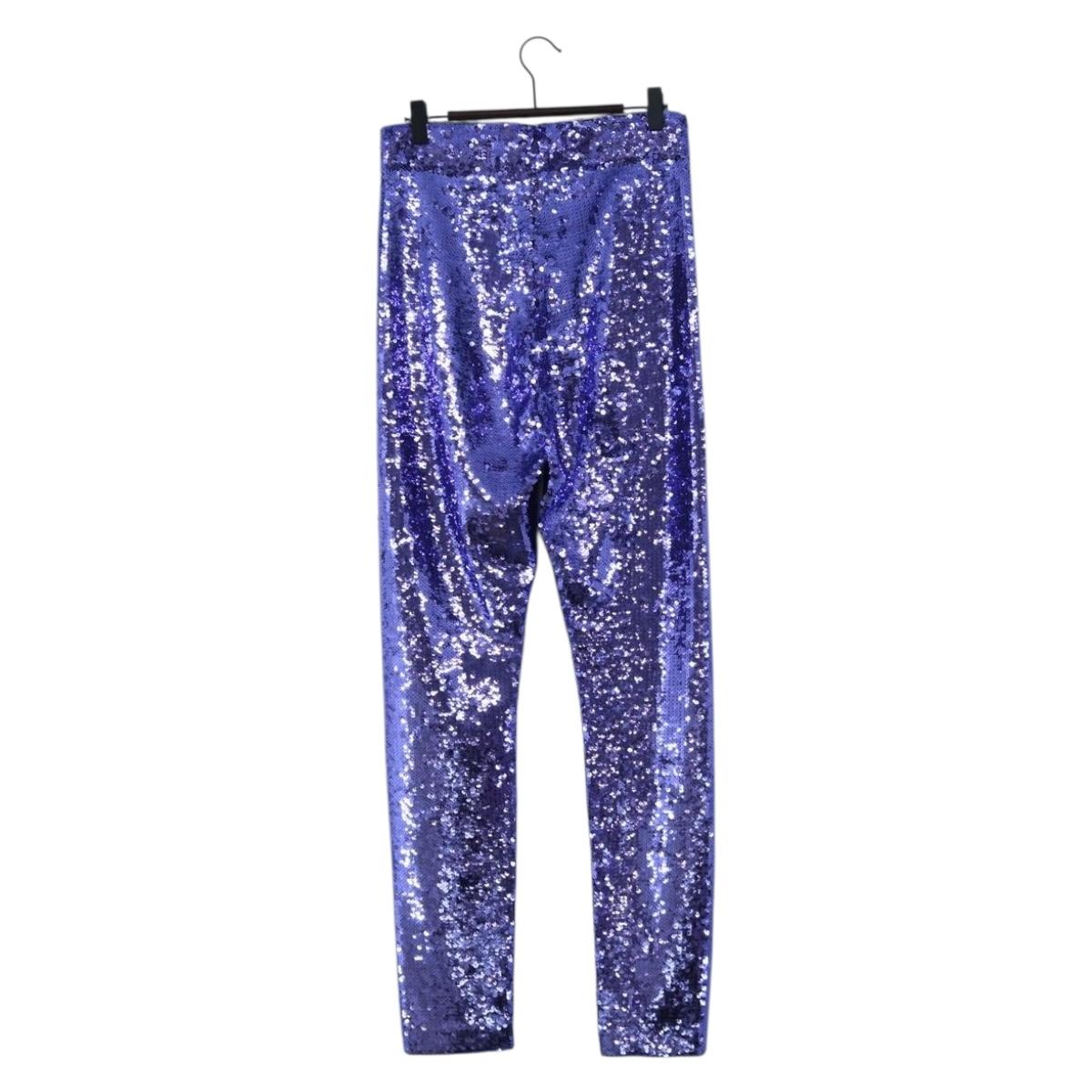 GUCCI Leggings Pants Sequin 42 Purple Auth am12697M