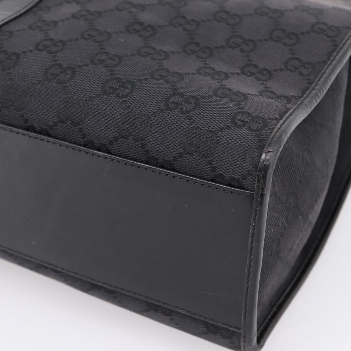 GUCCI GG Canvas Tote Bag Black Silver 002 1064 Auth am12702A