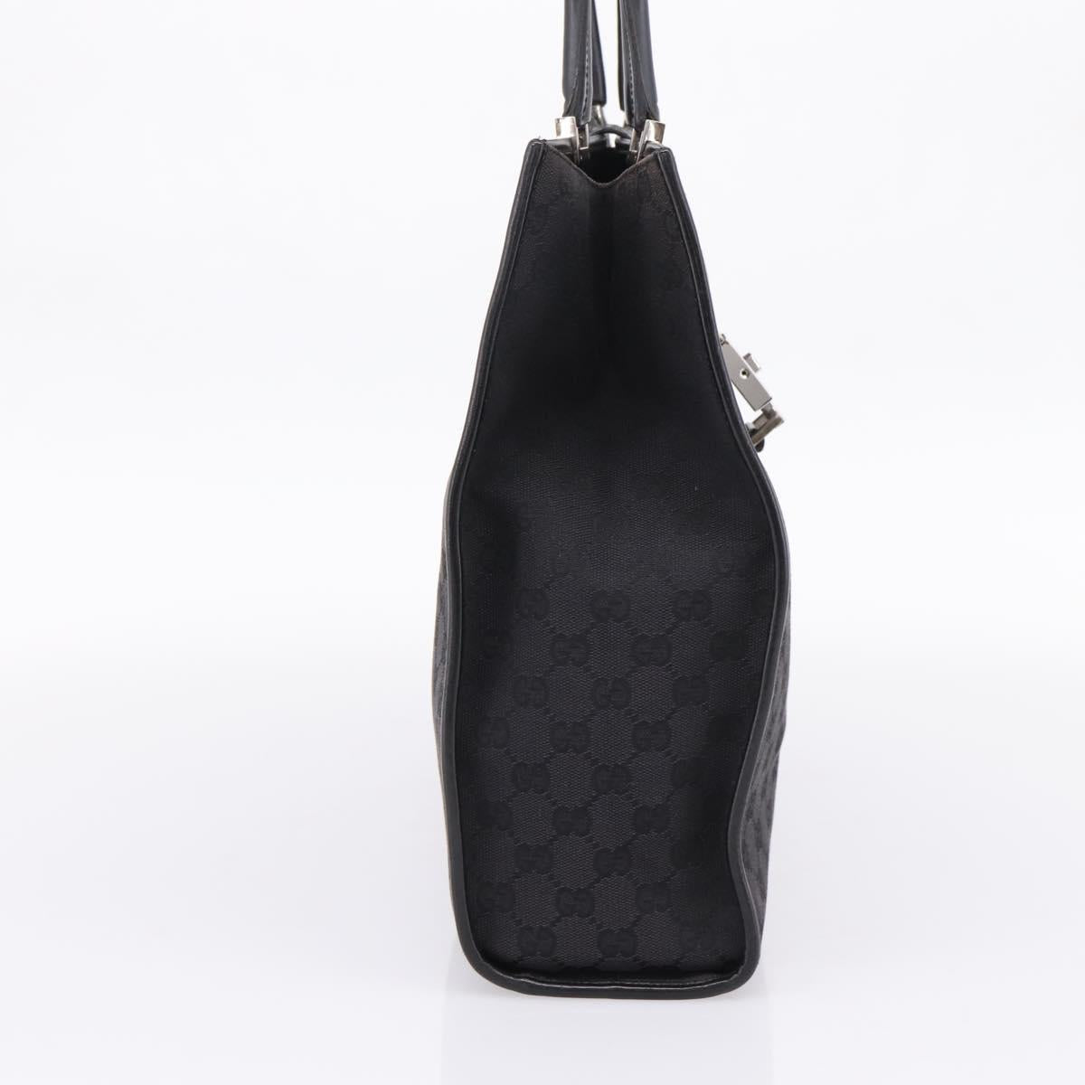 GUCCI GG Canvas Tote Bag Black Silver 002 1064 Auth am12702A