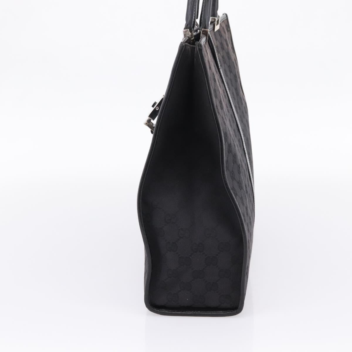 GUCCI GG Canvas Tote Bag Black Silver 002 1064 Auth am12702A