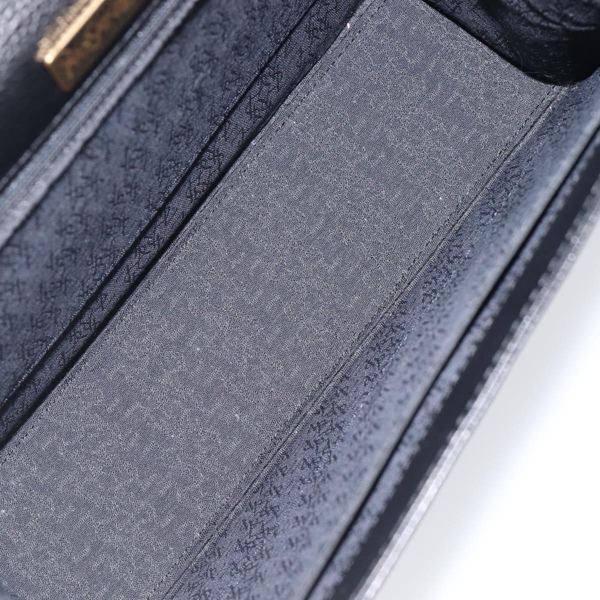 Saint Laurent YSL Hand Bag Leather Black Gold Auth am12705V