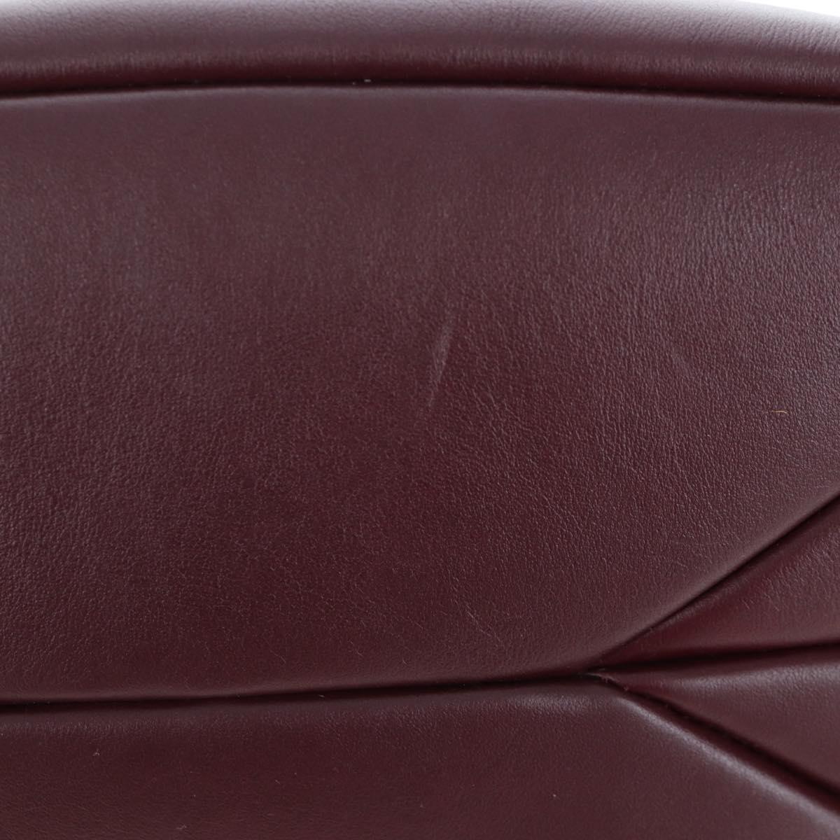 Chloe Juana Shoulder Bag Leather Bordeaux Gold Auth am12713M