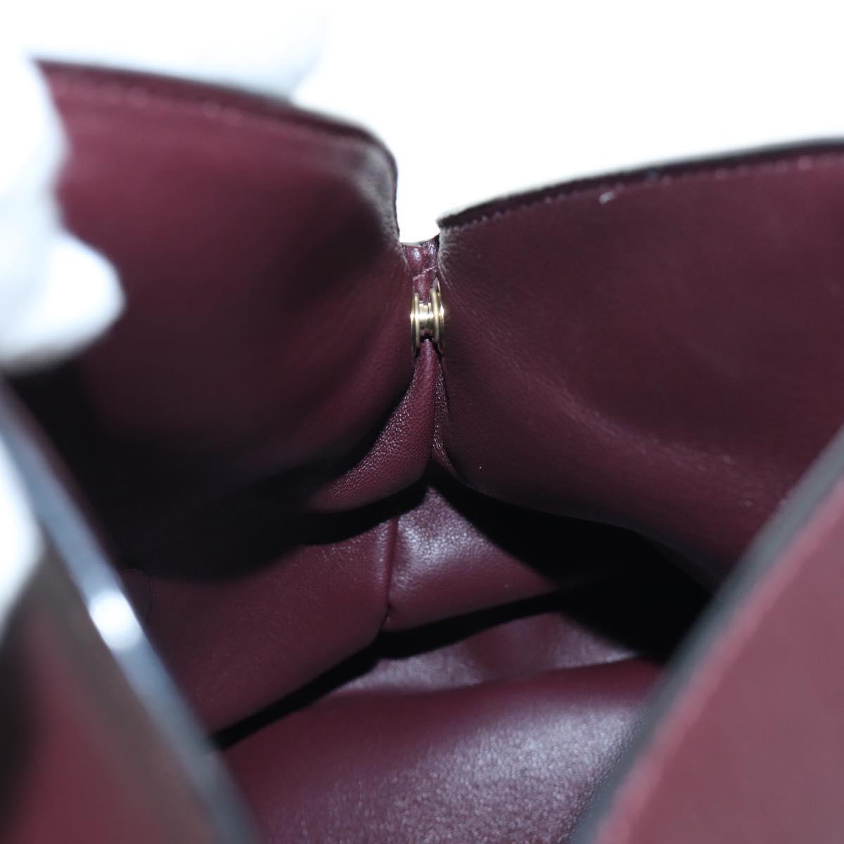 Chloe Juana Shoulder Bag Leather Bordeaux Gold Auth am12713M