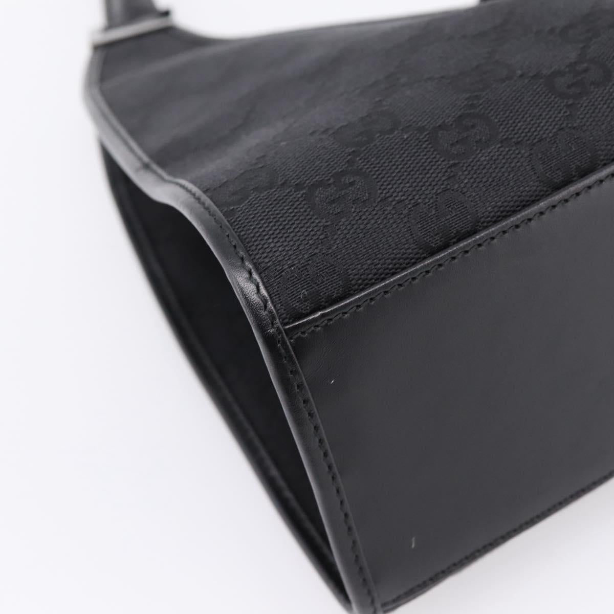 GUCCI GG Canvas Jackie Hand Bag Black Silver 01719 Auth am12714M