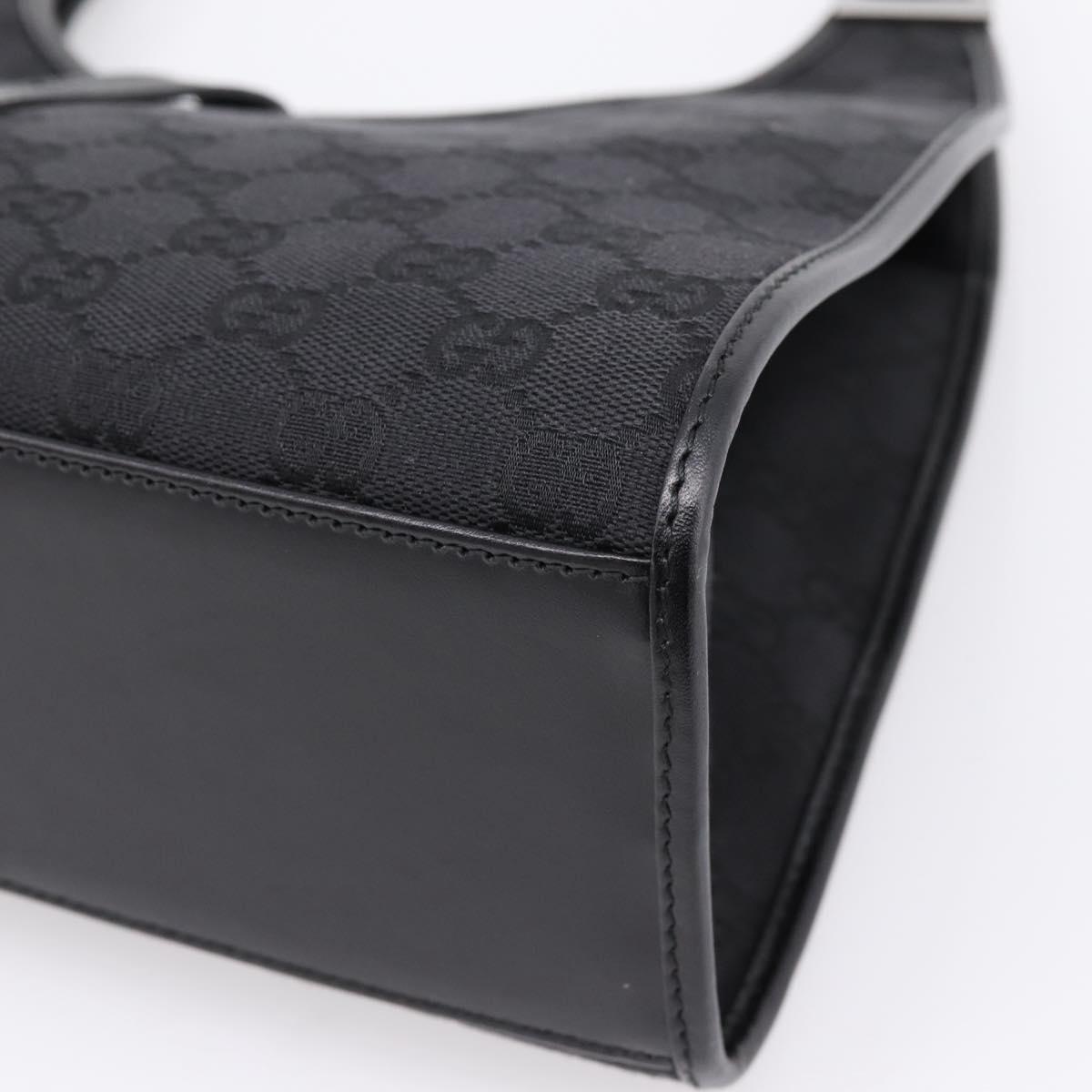 GUCCI GG Canvas Jackie Hand Bag Black Silver 01719 Auth am12714M