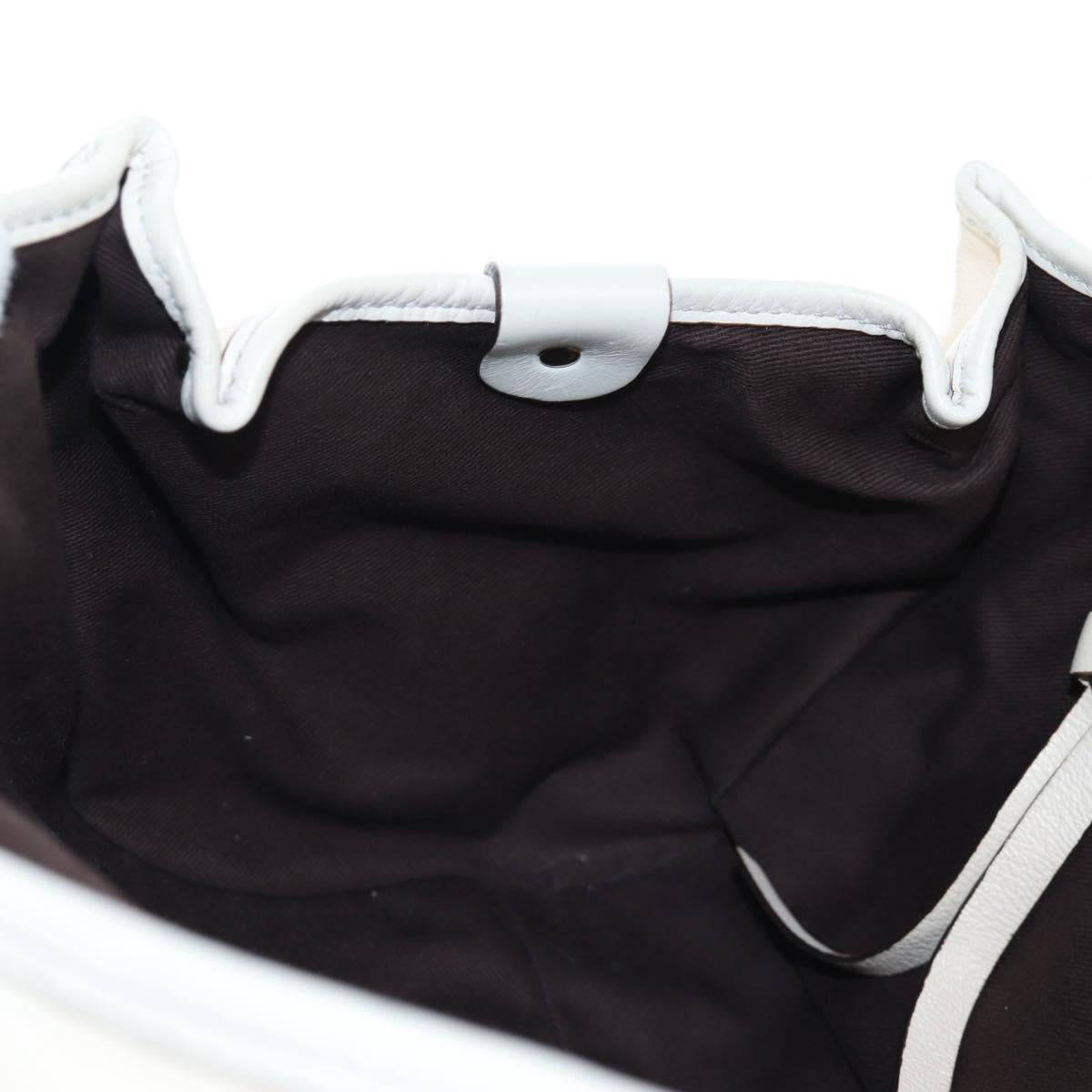 Chloe Kerala Hand Bag Leather White Gold Auth am12715V