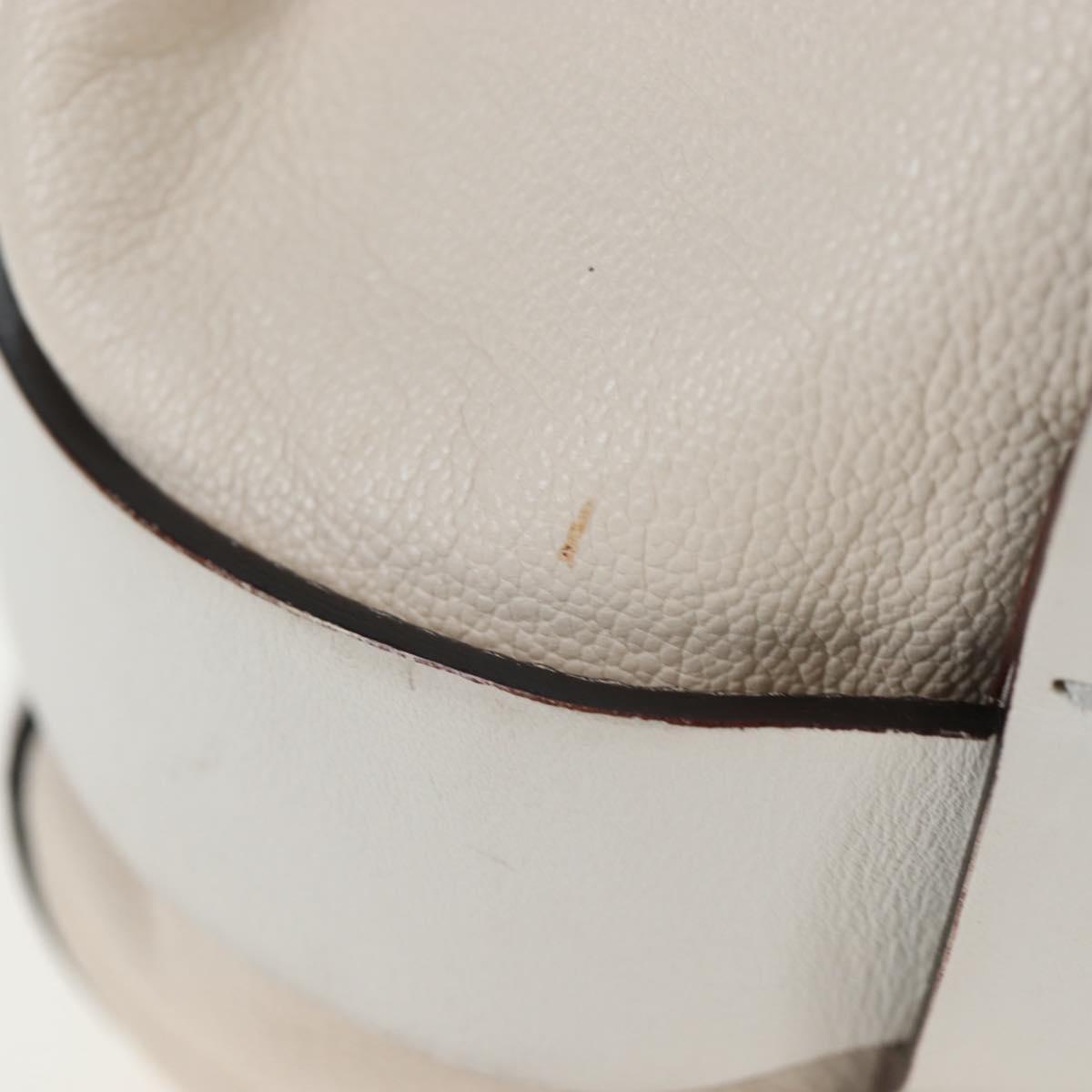 Chloe Kerala Hand Bag Leather White Gold Auth am12715V