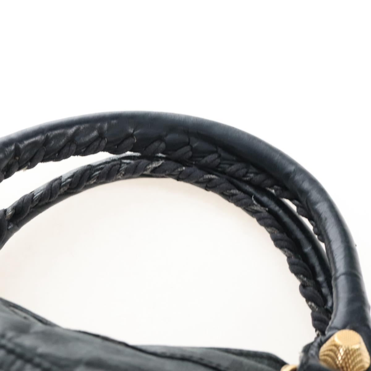 Balenciaga The Giant City Hand Bag Leather 2way Black Gold 173084 Auth am12719V