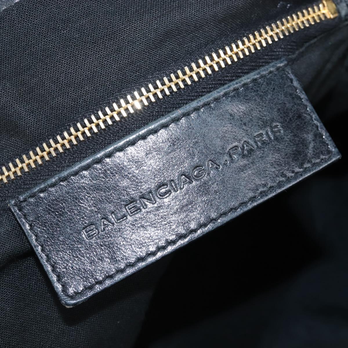 Balenciaga The Giant City Hand Bag Leather 2way Black Gold 173084 Auth am12719V