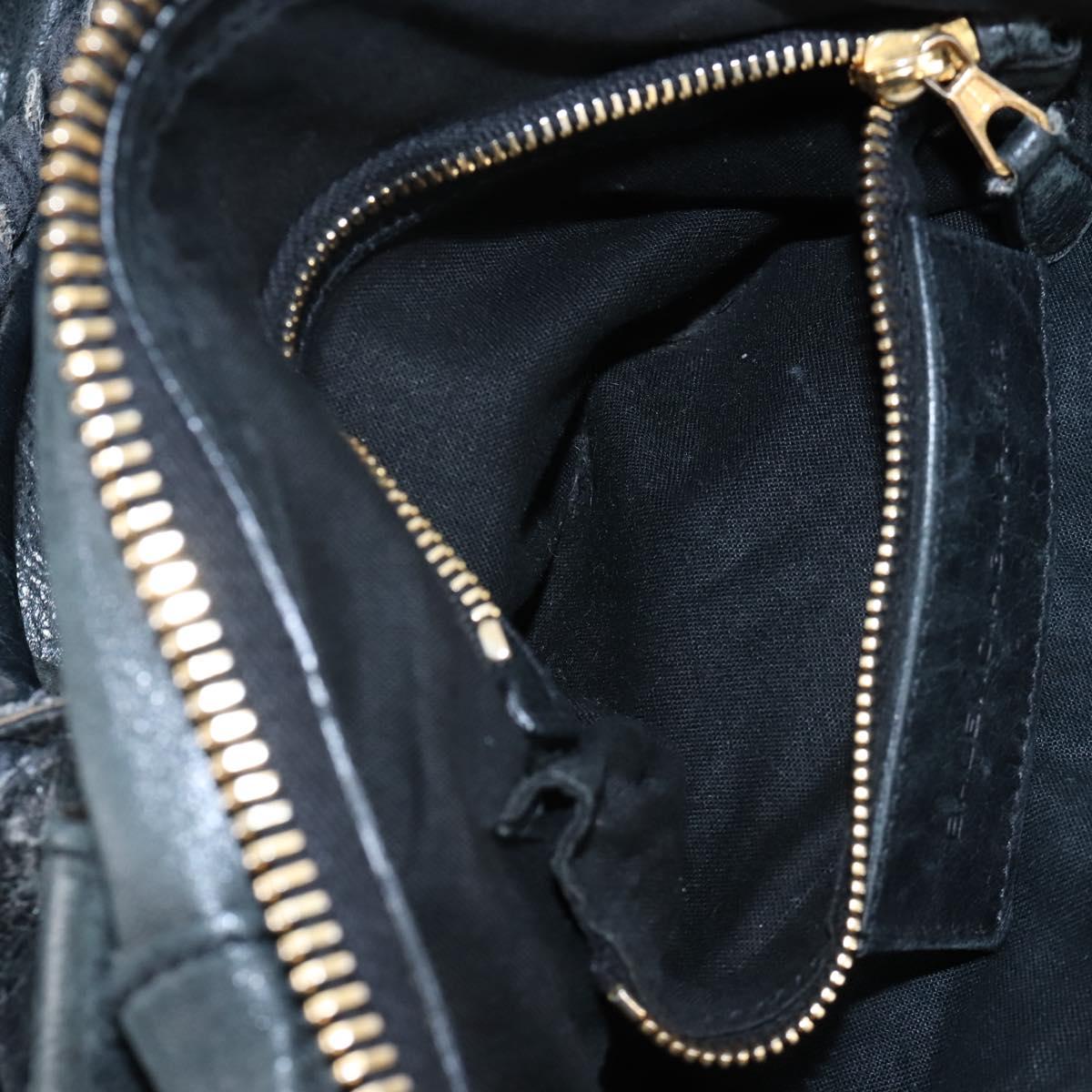 Balenciaga The Giant City Hand Bag Leather 2way Black Gold 173084 Auth am12719V