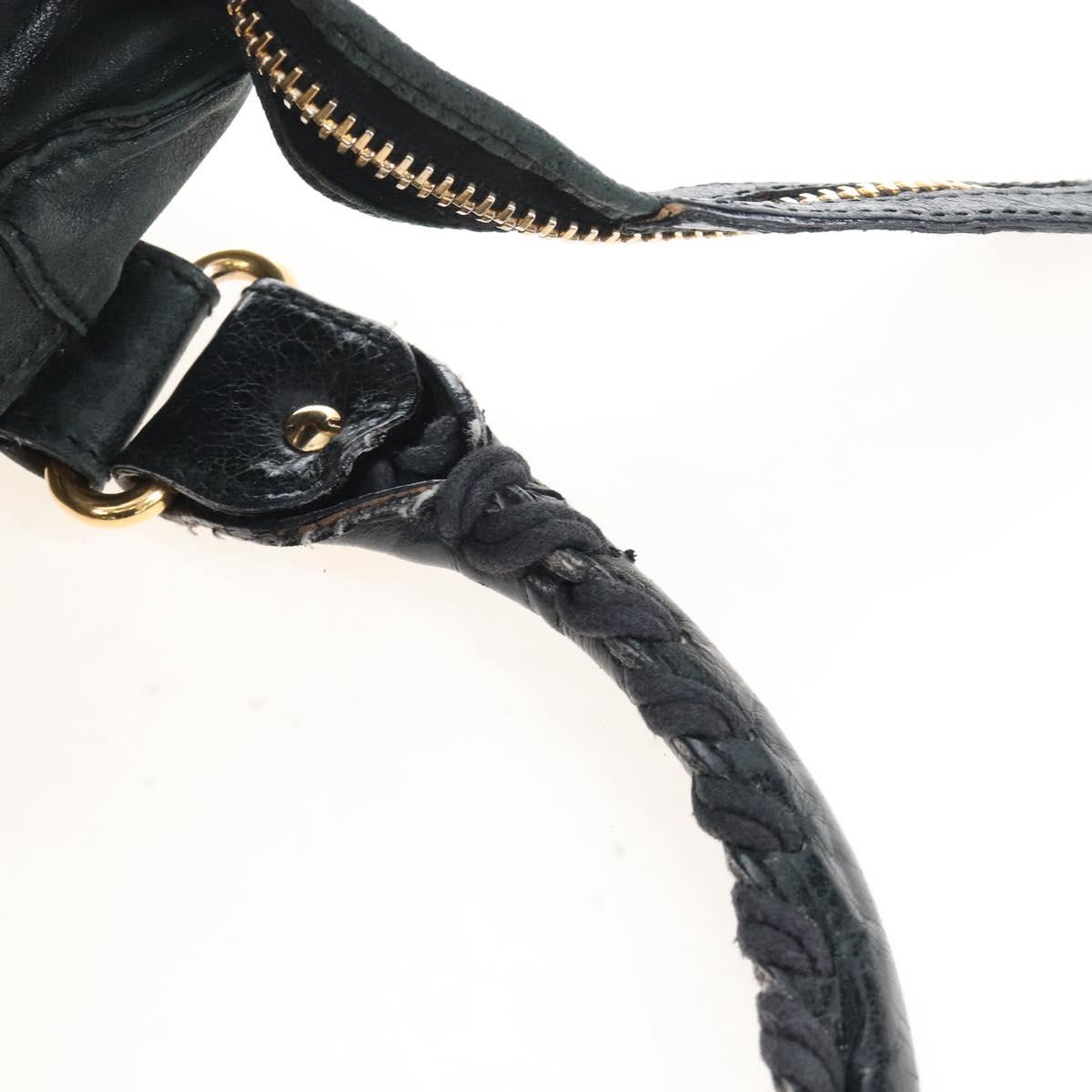 Balenciaga The Giant City Hand Bag Leather 2way Black Gold 173084 Auth am12719V