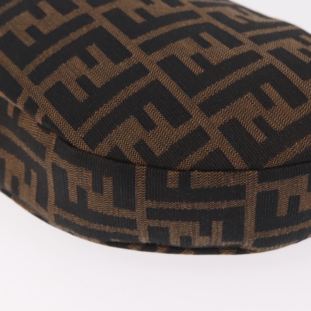 FENDI Zucca Canvas Mamma Baguette Shoulder Bag Brown Black Auth am12730M