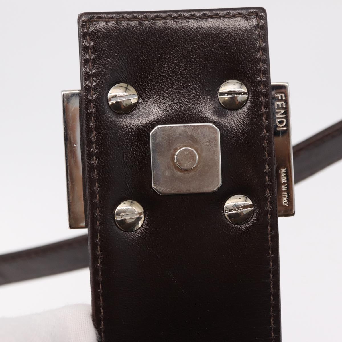 FENDI Zucca Canvas Mamma Baguette Shoulder Bag Brown Black Auth am12730M