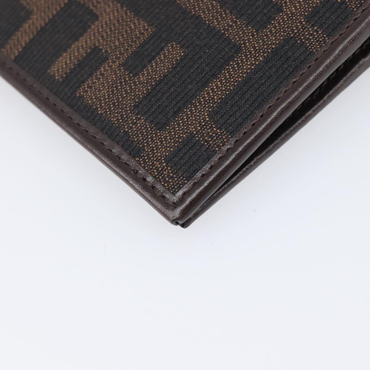 FENDI Zucca Canvas Passport Case Brown Auth am12732M