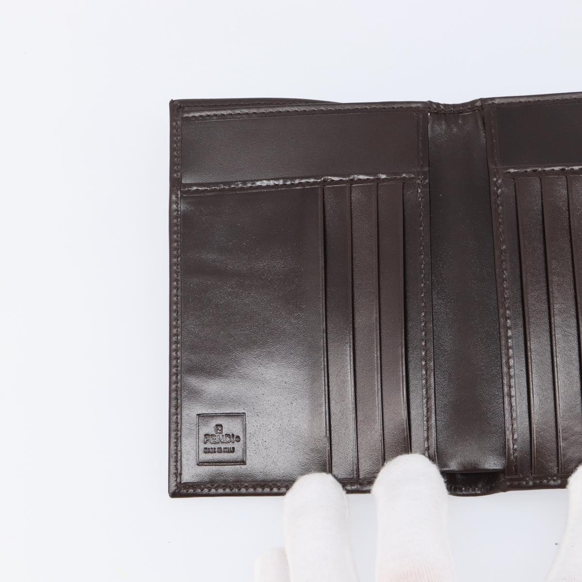 FENDI Zucca Canvas Passport Case Brown Auth am12732M