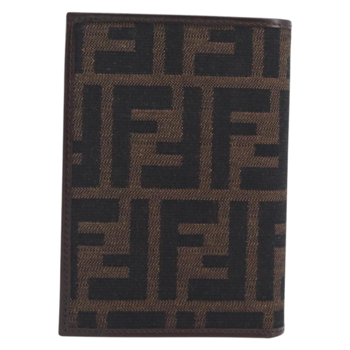 FENDI Zucca Canvas Passport Case Brown Auth am12732M