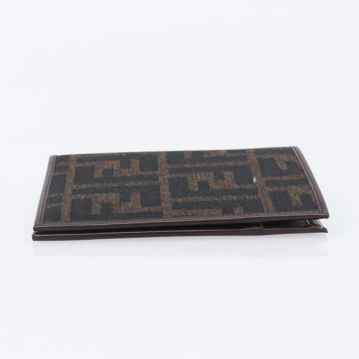 FENDI Zucca Canvas Passport Case Brown Auth am12732M