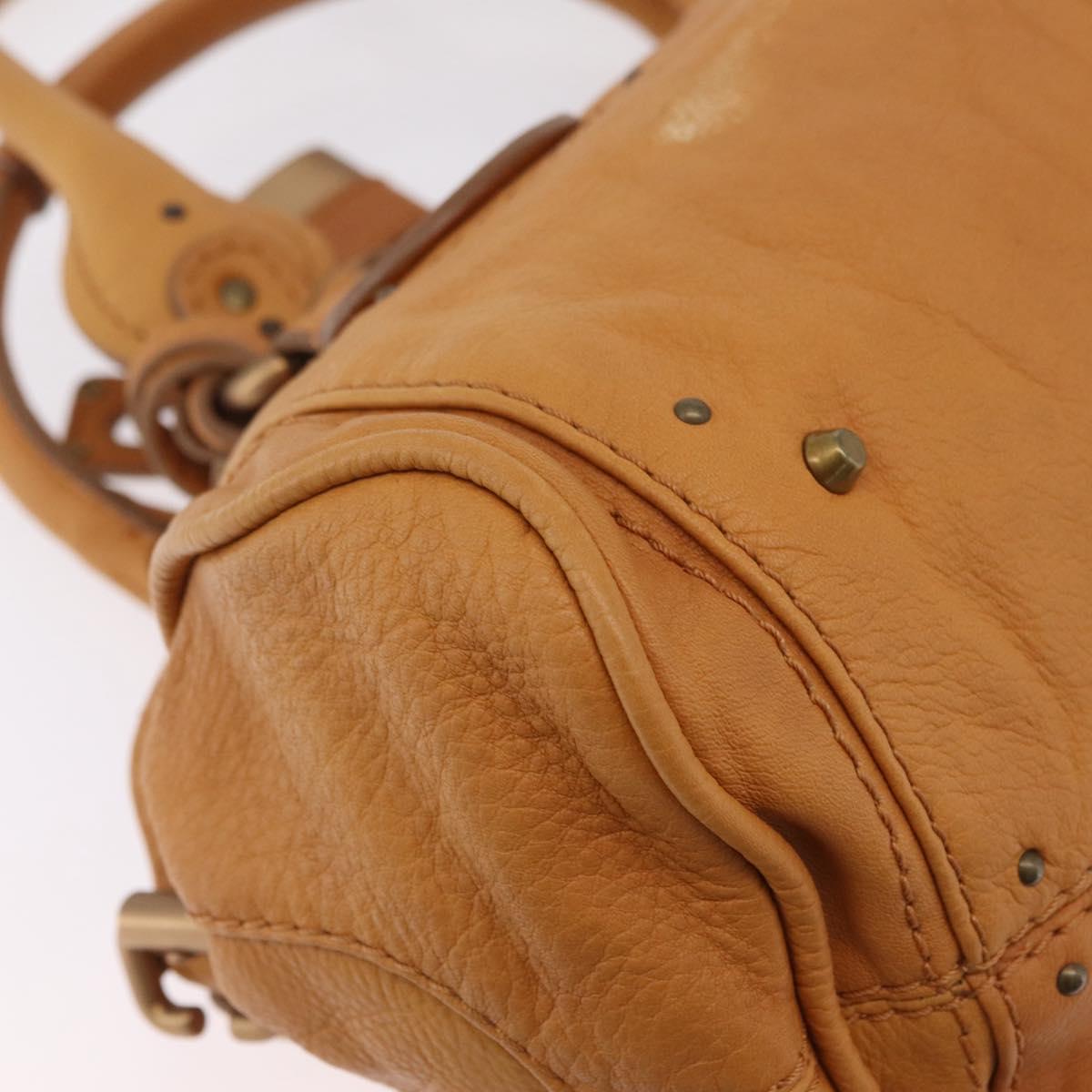 Chloe Paddington Hand Bag Leather Brown Gold Silver Auth am12746V