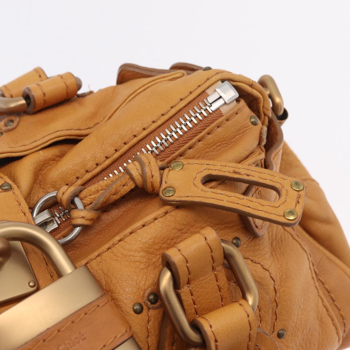 Chloe Paddington Hand Bag Leather Brown Gold Silver Auth am12746V