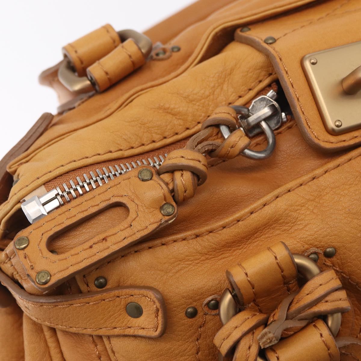 Chloe Paddington Hand Bag Leather Brown Gold Silver Auth am12746V