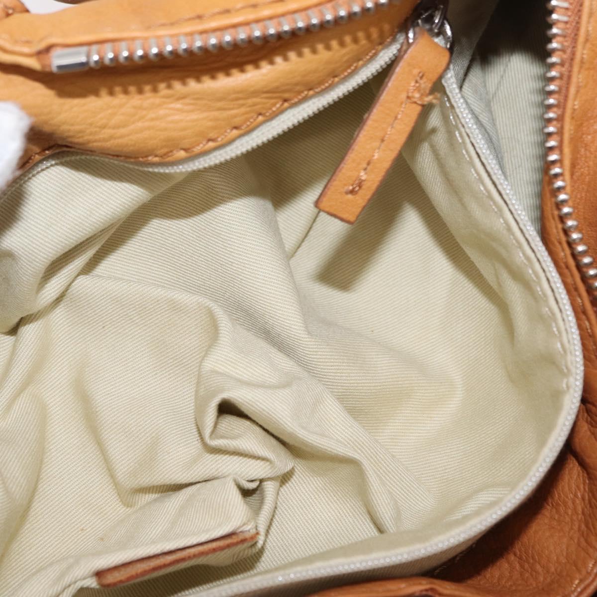 Chloe Paddington Hand Bag Leather Brown Gold Silver Auth am12746V