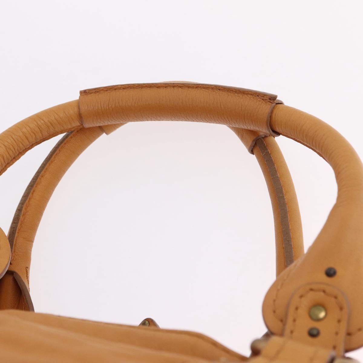 Chloe Paddington Hand Bag Leather Brown Gold Silver Auth am12746V