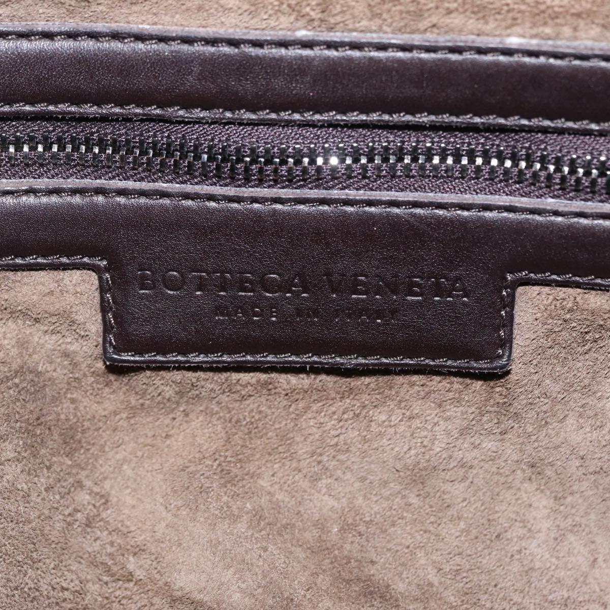 Bottega Veneta INTRECCIATO Shoulder Bag Leather Dark Brown Auth am12747SAM