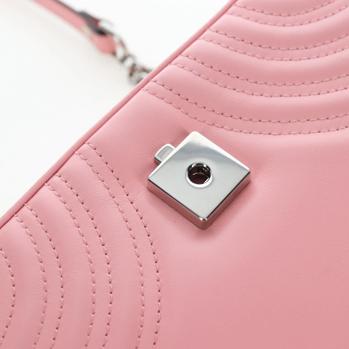 GUCCI GG Marmont Hand Bag Leather 2way Pink Silver 547260 Auth am12748M