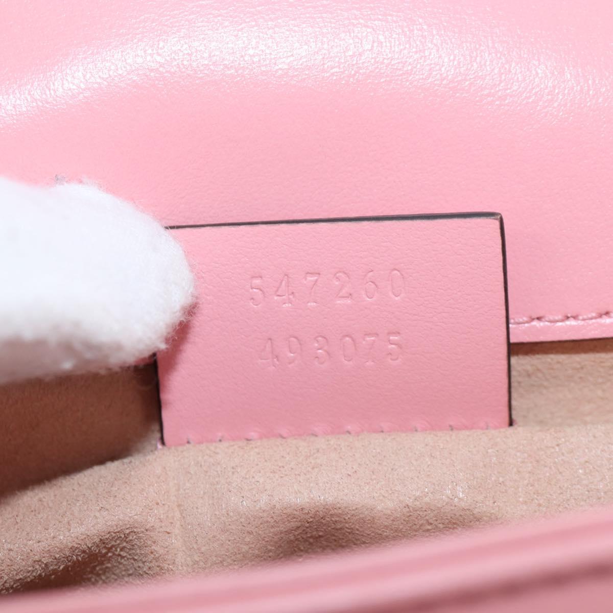 GUCCI GG Marmont Hand Bag Leather 2way Pink Silver 547260 Auth am12748M