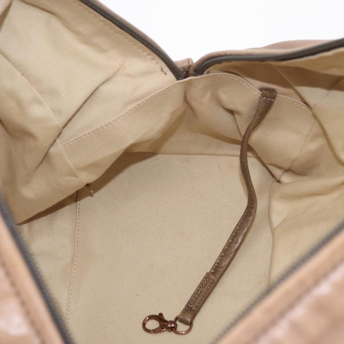 CHANEL Shoulder Hand Bag Lamb Skin Brown Gold CC Auth am12766A