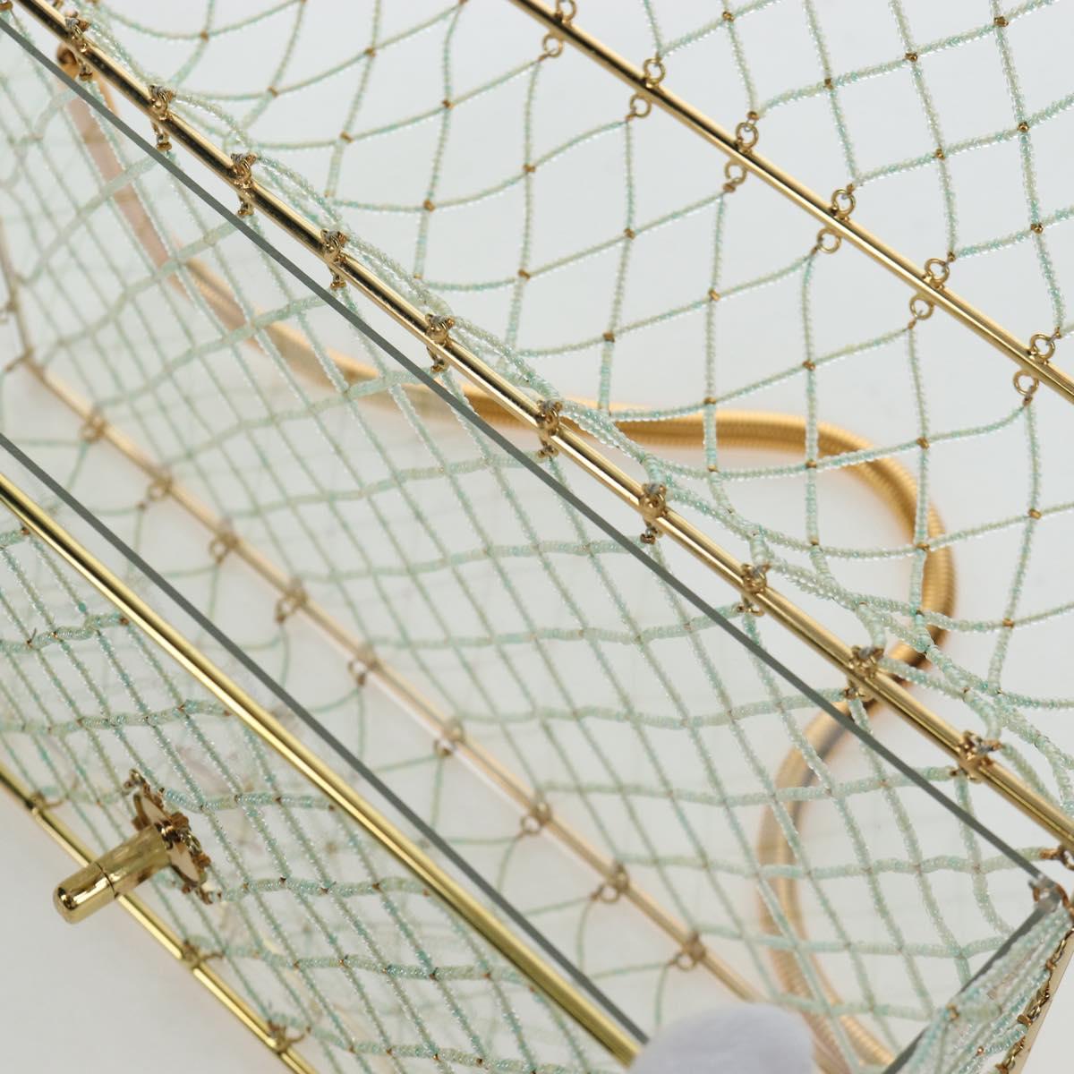 CHANEL Matelasse Turn Lock Hand Bag Metal Plastic Beads Gold CC Auth am12768SM