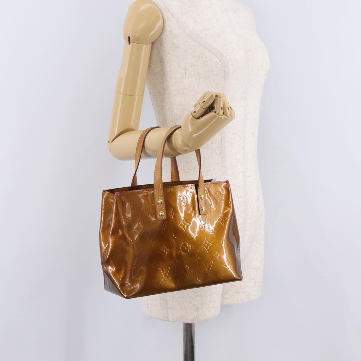 LOUIS VUITTON Monogram Vernis Reade PM Hand Bag Bronze M91146 LV Auth am12791A