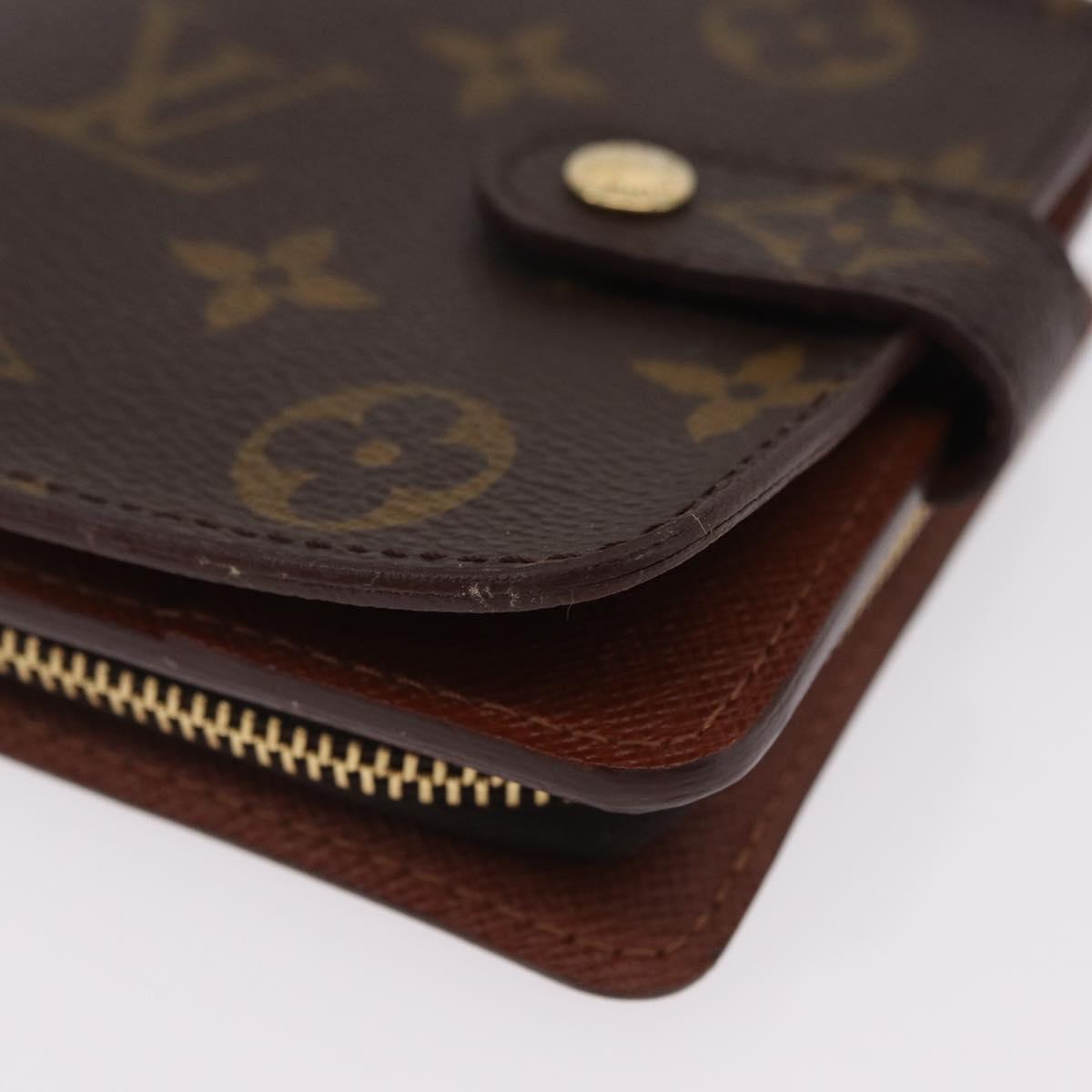 LOUIS VUITTON Monogram Compact Zip Wallet M61667 LV Auth am12792A