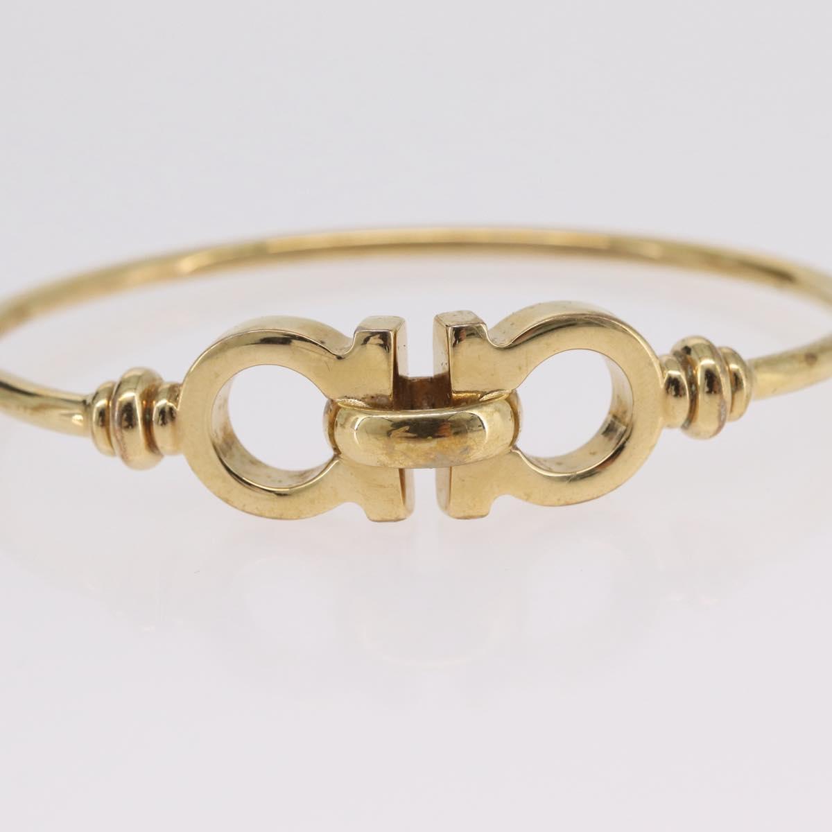 Salvatore Ferragamo Gancini Bangle Bracelet Metal Gold Auth am12794M