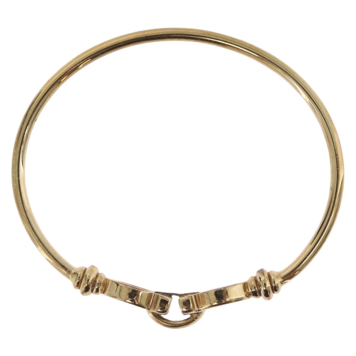 Salvatore Ferragamo Gancini Bangle Bracelet Metal Gold Auth am12794M