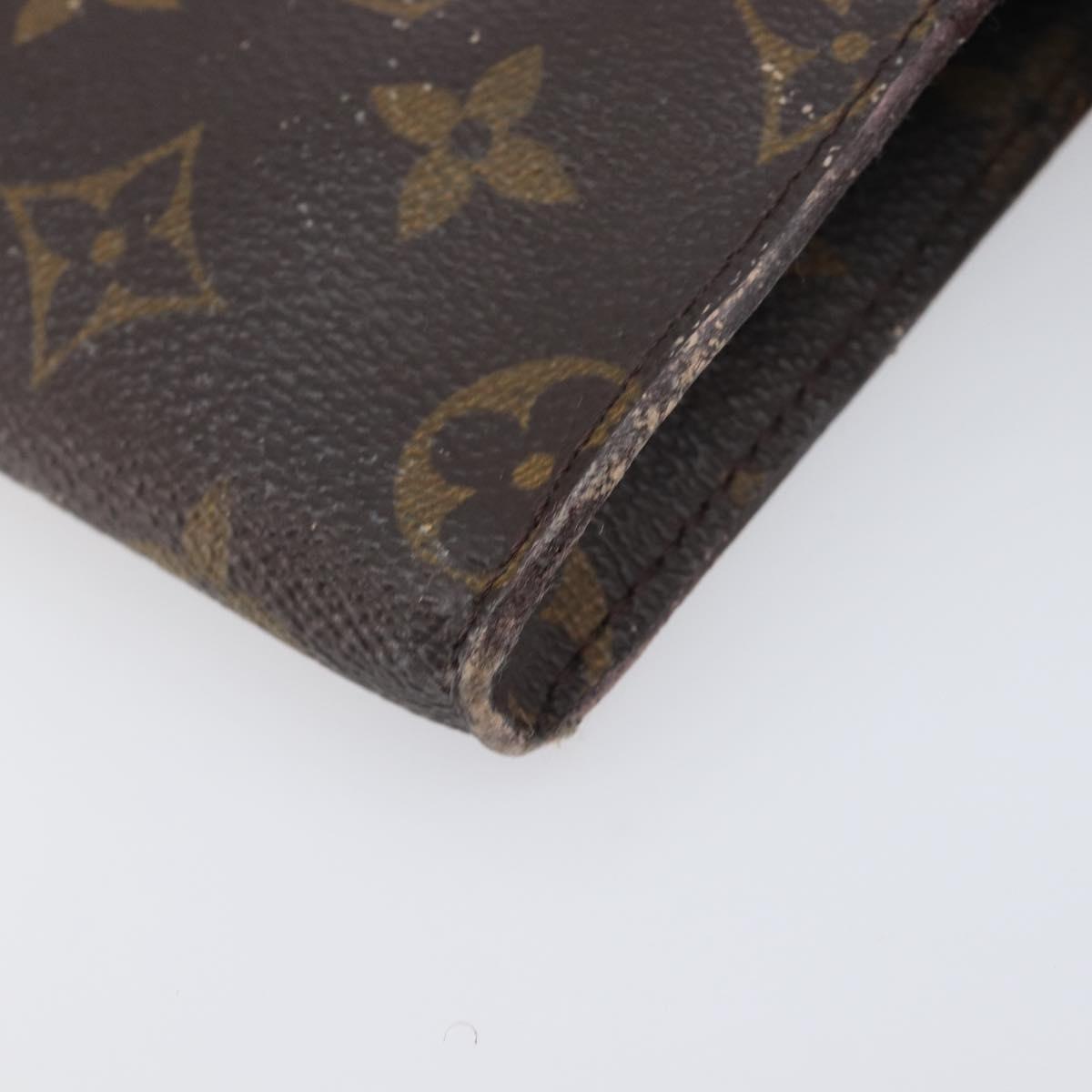 LOUIS VUITTON Monogram Pouch Canvas 2 Set Brown LV Auth am12797