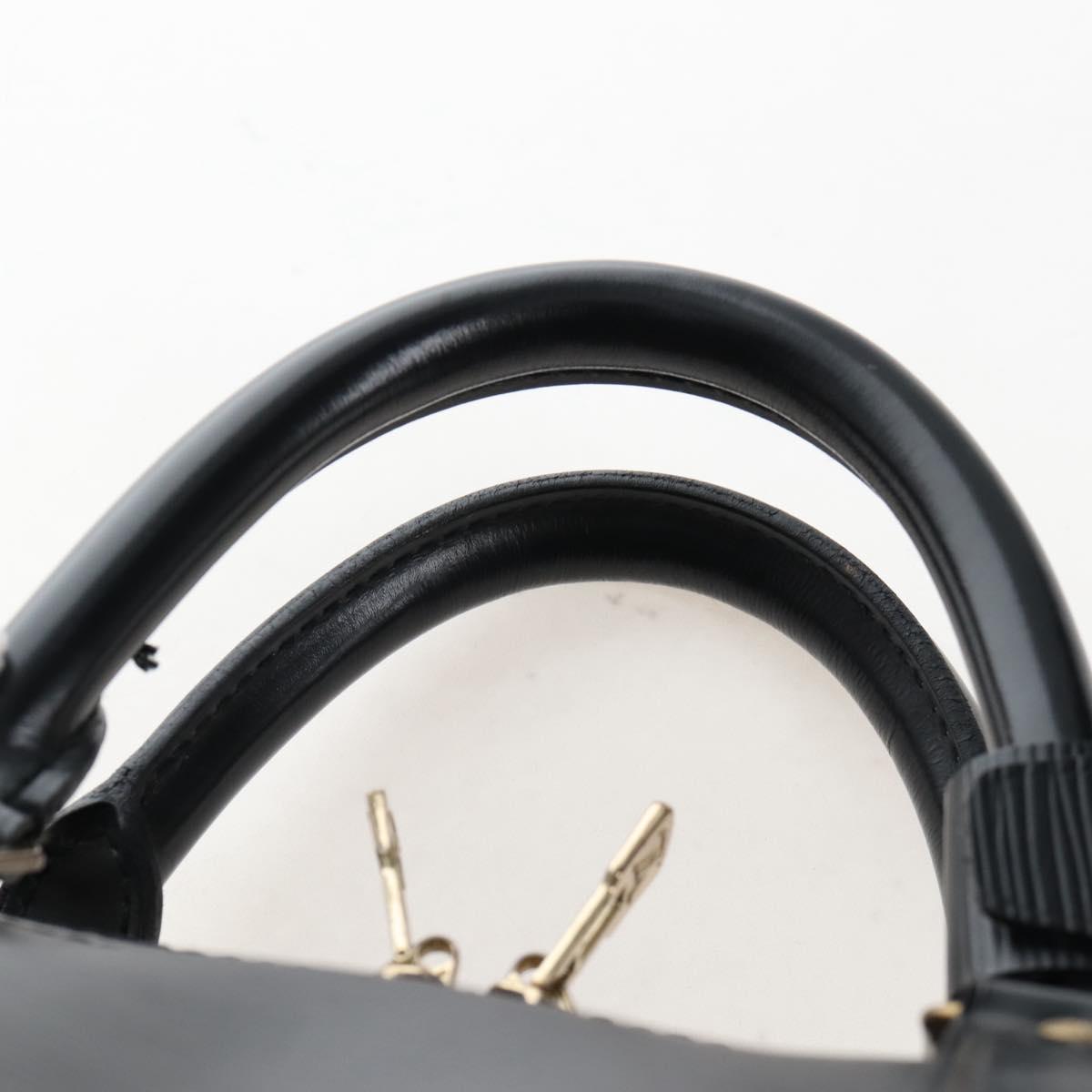 LOUIS VUITTON Epi Keepall 50 Boston Bag Noir M42962 LV Auth am12811V