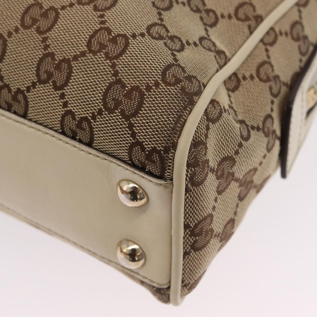 GUCCI GG Canvas Newbrit Tote Bag Beige Gold Tone 169971 Auth am12832V