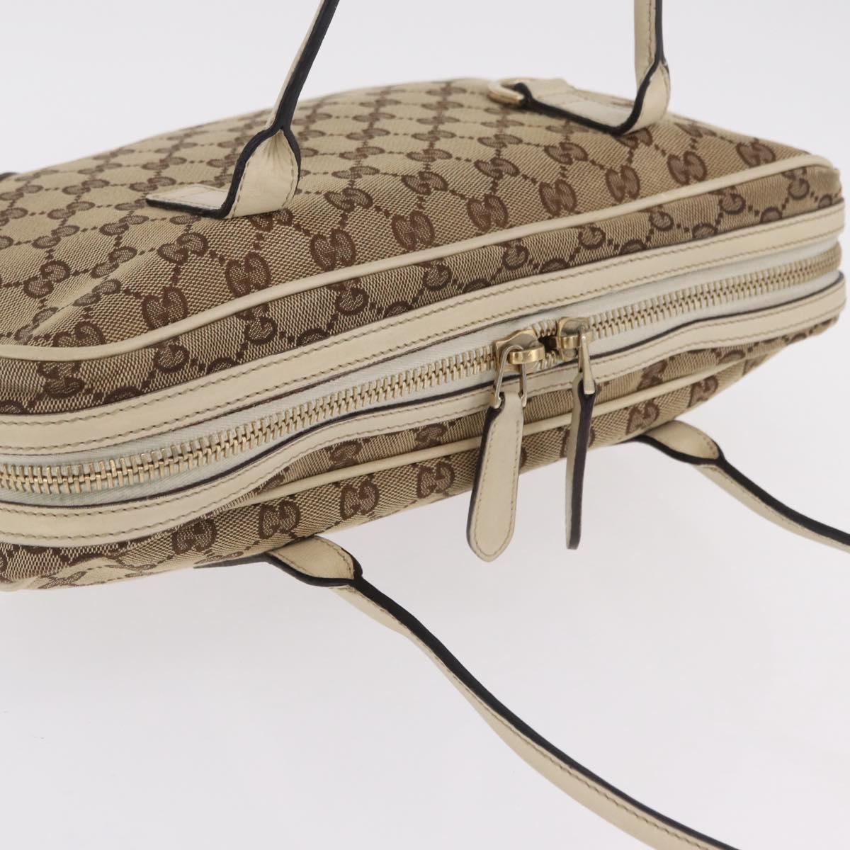 GUCCI GG Canvas Newbrit Tote Bag Beige Gold Tone 169971 Auth am12832V