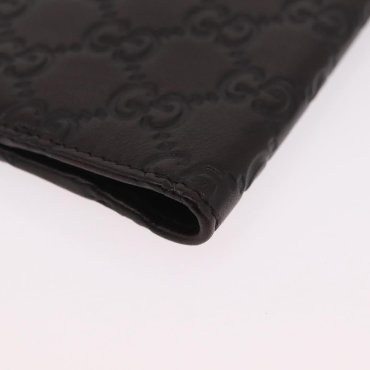 GUCCI GuccissimaGG Passport Case Leather Brown 154694 Auth am12836M