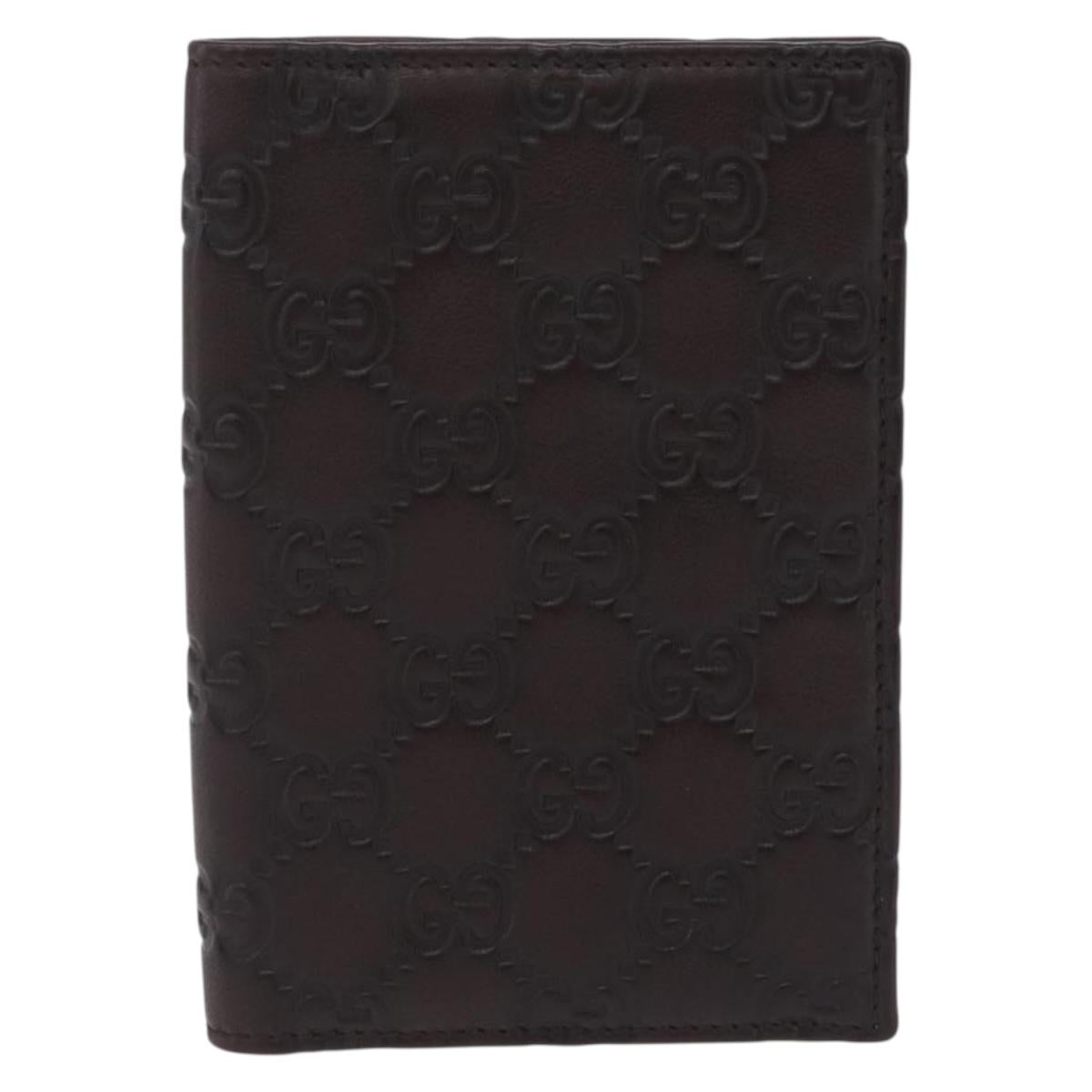 GUCCI GuccissimaGG Passport Case Leather Brown 154694 Auth am12836M