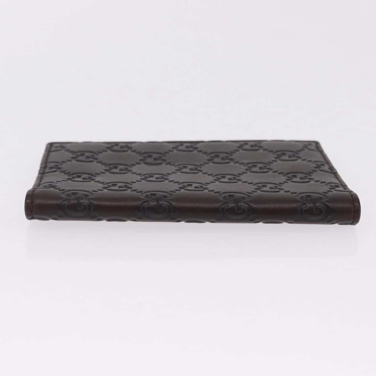 GUCCI GuccissimaGG Passport Case Leather Brown 154694 Auth am12836M